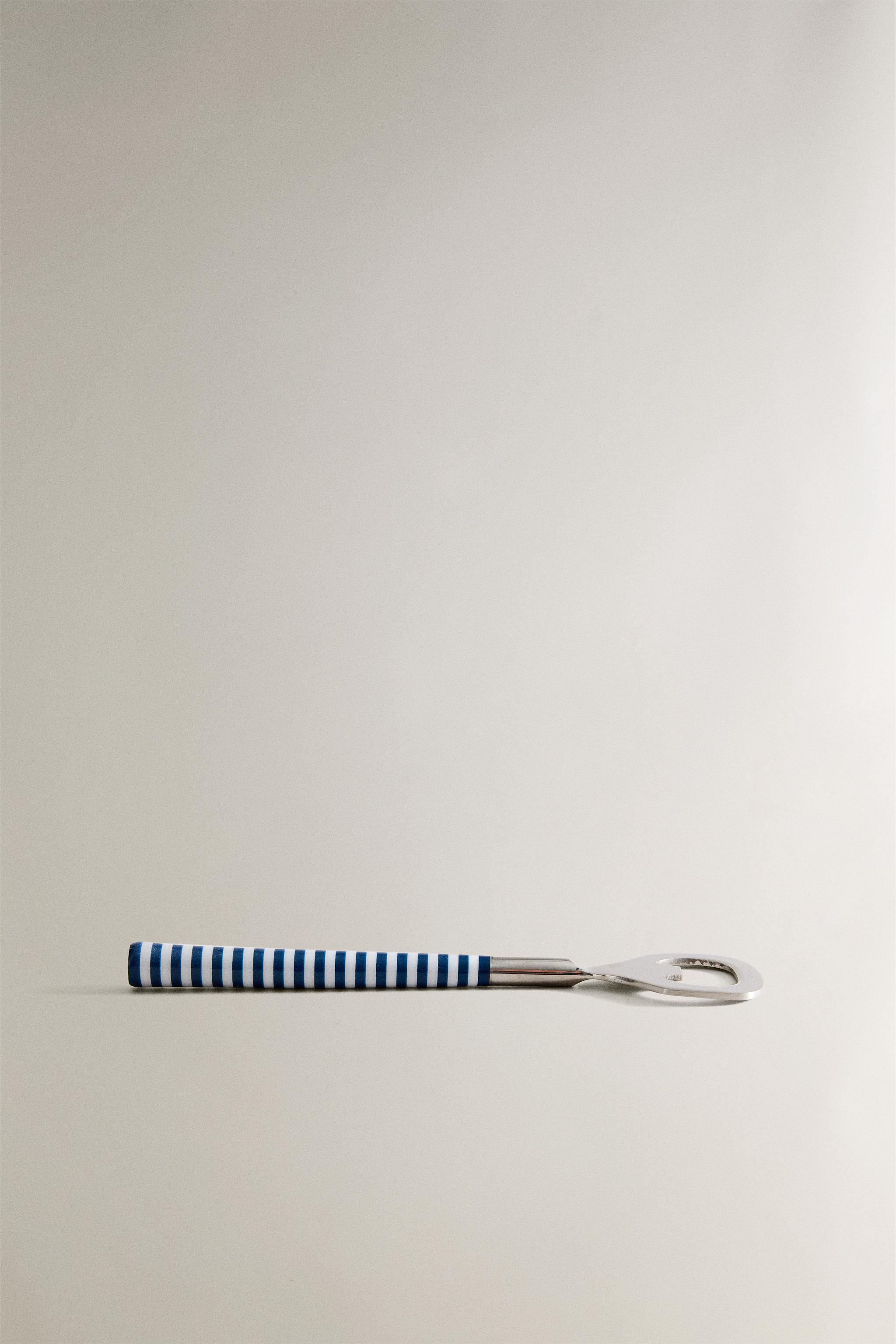 BOTTLE OPENER WITH STRIPED HANDLE